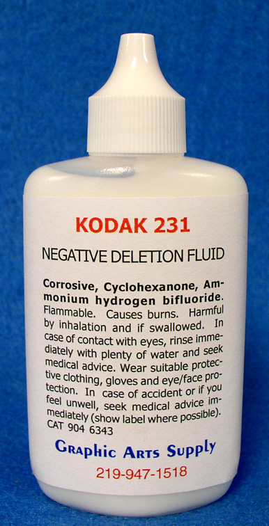 (image for) DELFL2 9046343 Kodak 231 Negative Deletion Fluid 2 oz.